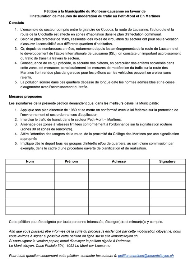 Pétition Martines - version finale